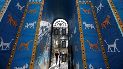 A view of a replica of Ishtar gate at the ancient city of Babylon near Hilla, Iraq. Reuters