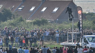 Crowds gather to see the take off. AFP