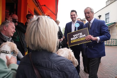 Nigel Farage, leader of Reform UK, which leads the way in the polls. PA