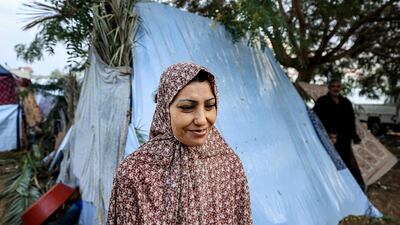 Many makeshifts tents have been set up by Palestinians taking shelter near Nasser Hospital. AFP
