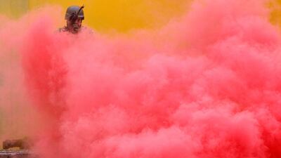 Macedonian army and police special forces perform an exercise after finishing their three-week training with the US Navy Seals in Skopje, Macedonia. Ognen Teofilovski / Reuters / February 13, 2017