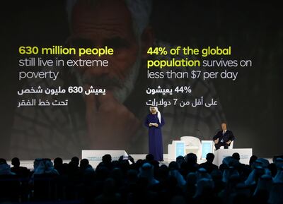 A speech from Mohammed Al Gergawi, Minister of Cabinet Affairs, opens the World Governments Summit. Chris Whiteoak / The National