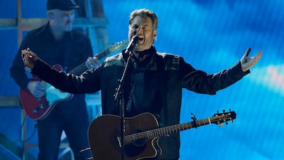 Blake Shelton performs 'Come Back as a Country Boy'. AP
