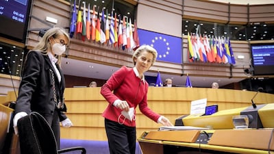 European Commission President Ursula von der Leyen warned that the Brexit deal has 'real teeth' as she cautioned the UK against diverging from its commitments. AFP