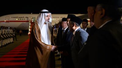 Sheikh Khaled is being accompanied by a delegation of officials