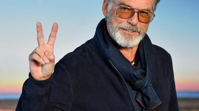 Pierce Brosnan poses for the photographers at a photo call within his press conference during the 45th Deauville American Film Festival, in Deauville, France. EPA
