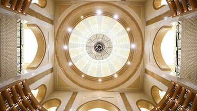 Qasr Al Watan's library grand ceiling.