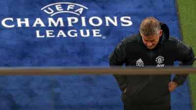 Manchester United manager Ole Gunnar Solskjaer at the end of the match. AFP