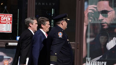 Toronto mayor John Tory, centre, arrives at the scene of an incident where a van struck multiple people at a major intersection in Toronto's northern suburbs. REUTERS/Carlo Allegri