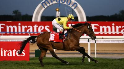 Postponed on his way to winning the Dubai Sheema Classic at Meydan Racecourse in March 2016. Pawan Singh / The National