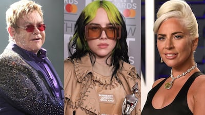 Elton John, Billie Eilish and Lady Gaga are among the acts on the bill for the One World: Together at Home concert. AP