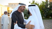 President Sheikh Mohamed visits Emirati poet Saif Salem Ghanem Al Mansouri, at his home in Al Wathba, Abu Dhabi. All photos: Omar Al Askar / UAE Presidential Court