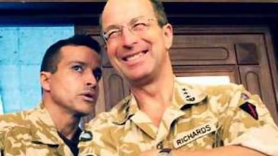 Gen David Richards, right, with Daniel James in Kabul.