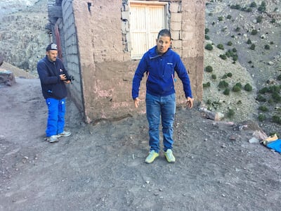 Rachid, a guide, stands at the site where the body of one of two Scandinavian women killed in Morocco was found. NTB Scanpix / Hege Pauline Hovig via Reuters
