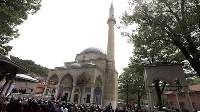 Besides Aladza, the Bosnian Serb troops destroyed another 11 mosques that existed on the territory of Foca. The Aladza Mosque is the third to be reconstructed from the ashes. EPA