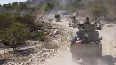 Forces from Yemen's Southern Transitional Council during an operation in Abyan on Monday. Reuters