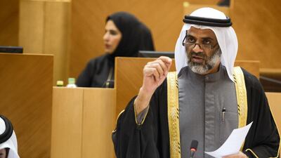 Hamad Al Rahoomi, at the Federal Council meeting in the Federal National Council in December 2017. Khushnum Bhandari / The National