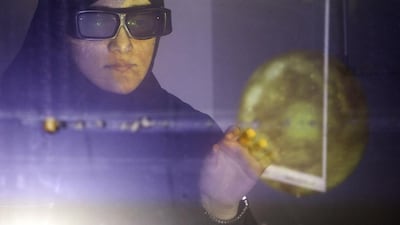 Sara Majeed, a researcher, is working on a holographic project. “It’s great to have this centre because it does enhance and create an interest to get into and develop technology,” she says. Jaime Puebla / The National