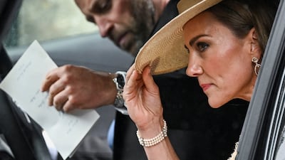 William, Prince of Wales, and Catherine, Princess of Wales, leave following the wedding of Princess Anne's son, Peter Phillips and Harriet Sperling at All Saints' Church in Kemble. Reuters