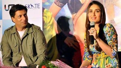 Madhur Bhandarkar and Kareena Kapoor unveil their film Heroine in Gurgaon, India, last week. Yogen Shah / Getty Images