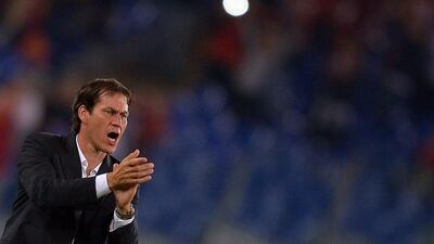 AS Roma's French coach Rudi Garcia will not hear anything to the contrary. He says Juventus has wrapped up the Serie A league title. Filippo Monteforte / AFP