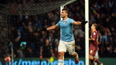 Sergio Aguero helped Manchester City avoid a shock exit at the hands of Watford in the FA Cup. Paul Ellis / AFP
