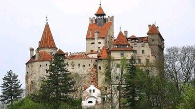 General view of Bran Castle, also known as Dracula's Castle, in the Carpathian mountains, 200 km (124 miles) north of Bucharest, Romania.