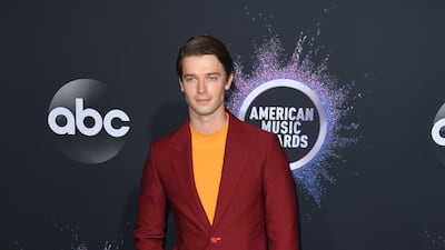 Patrick Schwarzenegger arrives at the American Music Awards on Sunday, November 24, 2019, at the Microsoft Theatre in Los Angeles. AFP