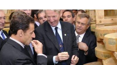 The French president Nicolas Sarkozy tastes cheese at the National School of Dairy Industries in Poligny. The country has 1,200 varities of cheese. AP Photo