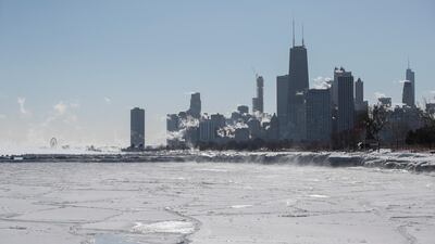 Mist rises from the city and Lake Michigan in Chicago. EPA