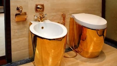 Gold-plated toilet fixtures are among the luxury extras on offer at the Dubai International Boat Show.