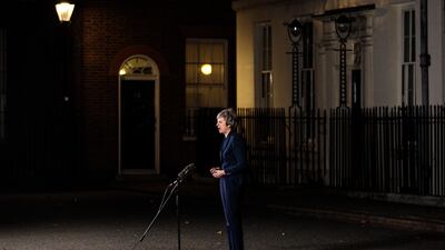 Ms May makes a statement outside Number 10 Downing Street in December 2018 after surviving a confidence ballot in her leadership