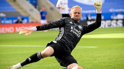 Leicester goalkeeper Kasper Schmeichel. EPA