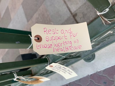 The prayer wall provides worshippers and residents the chance to share their thoughts and hopes for the future. Nick March / The National