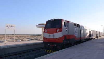A passenger train makes the first journey on the line through the Sinai Peninsula for 50 years on Monday. Photo: Egyptian Ministry of Transport