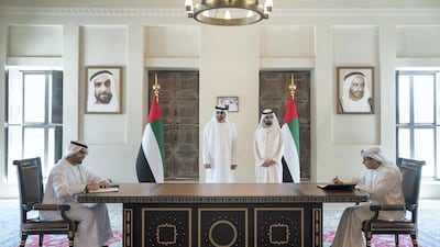 “We are happy to witness the signing of this partnership, which will contribute to our development journey and help enhance the UAE’s position as a tourism destination of choice,” said Sheikh Mohammed bin Rashid. Mohammed Al Hammadi / Crown Prince Court - Abu Dhabi