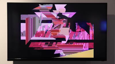 The kinetic paintings seem like a natural progression for Halaby’s intent of inducing motion