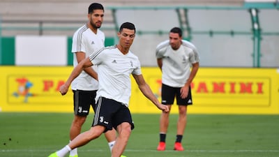 Cristiano Ronaldo takes part in training at the King Abdullah Sports City Stadium in Jeddah. AFP