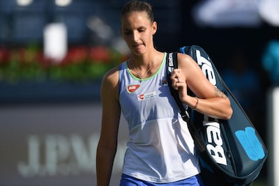 Karolina Pliskova after loosing to Elena Rybakina on Thursday. AFP