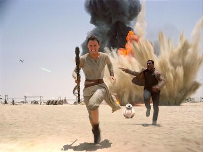 Star Wars: The Force Awakens was filmed on location in the deep sands near Liwa, on the edge of the Empty Quarter. Photo / AFP