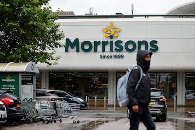 A Morrisons supermarket in Stratford, east London. Cash-rich overseas bargain hunters are lining up to put in competing bids for under-priced UK companies. The country’s fourth biggest supermarket chain Morrisons attracted bids from three US private equity funds. AFP