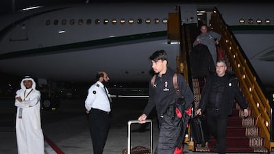Lucas Paqueta steps off the plane at Jeddah King Abdulaziz International Airport. Getty Images