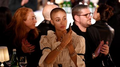 Adwoa Aboah attends the Molly Goddard show during London Fashion Week. Getty Images
