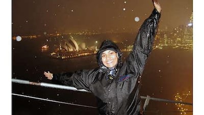 Ismat undertakes the Twilight BridgeClimb in Sydney, Australia.