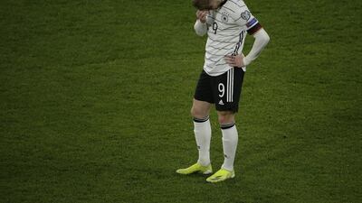 Germany's Timo Werner reacts after the defeat. EPA