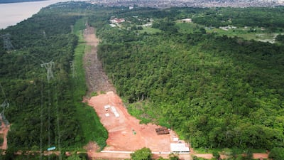 The construction of the Avenida Liberdade road in Belem, Para state, Brazil. Reuters