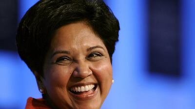 Indra Nooyi joined PepsiCo in 1994 and worked her way to the CFO role in 2001, before being named CEO five years later. Fabrice Coffrini / AFP