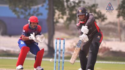 Rohan Mustafa in UAE v Kuwait. Courtesy ICC