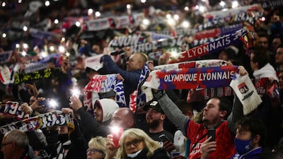 Olympique Lyonnais fans before their team's match against FC Porto at the Groupama Stadium, Lyon. Reuters