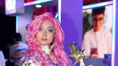 A woman cosplays at GameExpo